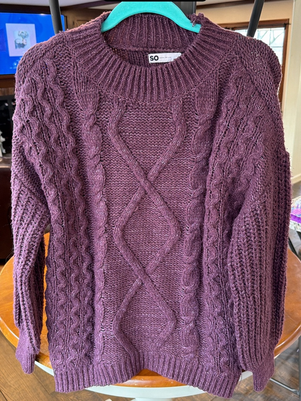 SO burgundy sweater